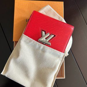 Louis Vuitton Red Coquelicot Epi Leather Twist Wallet